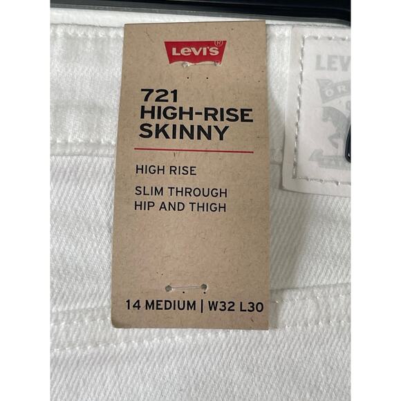 NWT 721 SKINNY WOMEN'S JEANS 32W 30L High Rise White - Picture 7 of 10